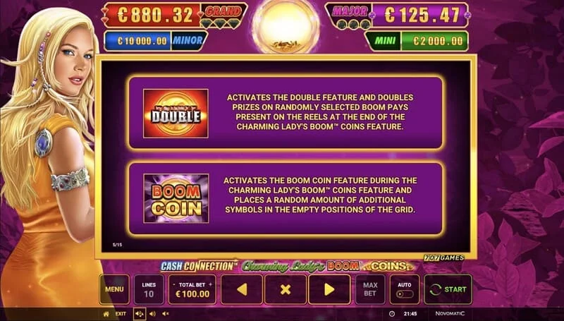Cash Connection - Charming Lady's Boom Coins - Boom Coin appiccicoso con moltiplicatore